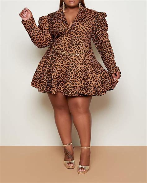 Plus Size Leopard Print Dress