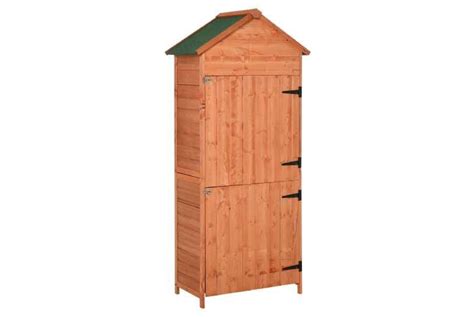 Outsunny 90x50cm Wooden Garden Shed Shelves Tool Storage Cabinet Wowcher