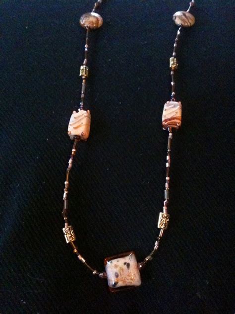 Porcelain And Jasper Necklace With Copper And Glass Bead Etsy