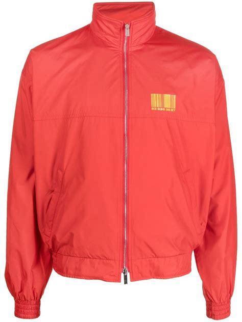 Buy Vtmnts Barcode Print Track Jacket Red At 49 Off Editorialist