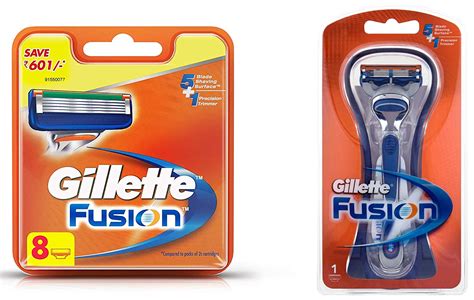 buy gillette fusion manual shaving razor blades 8s pack cartridge and fusion manual razor