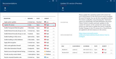 Update OS version in Azure Security Center | Microsoft Docs