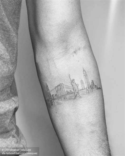 New York Skyline Elbow Tattoos Map Tattoos Cute Tattoos Body Art