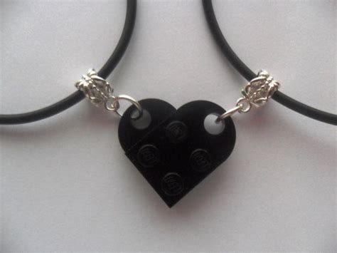 Black Lego Heart His And Her Necklace Set That By Absolutemarket 700