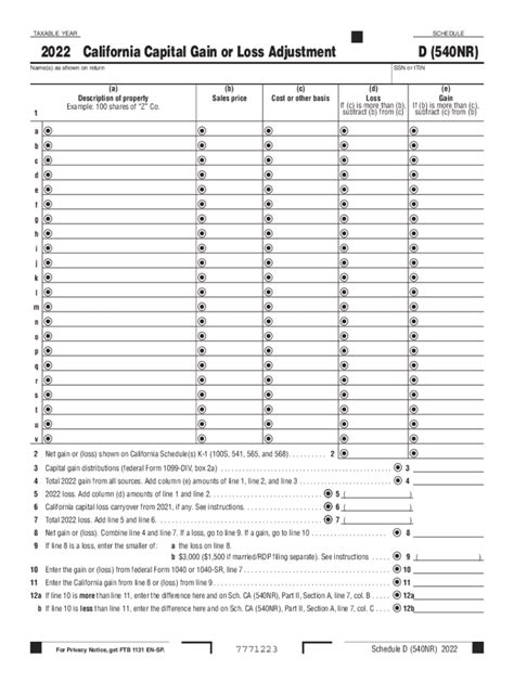 540nr Schedule D Fill Out And Sign Printable Pdf Template Signnow