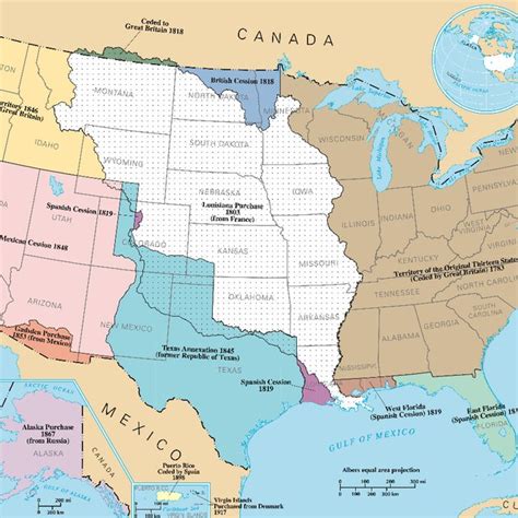 A Map Of The Historical Territorial Expansion Of The United States Of