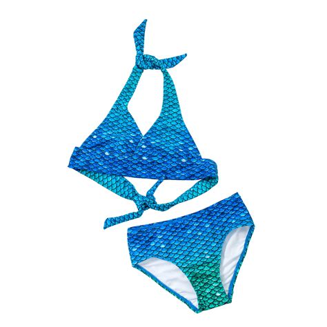 Buy Mermaid Swimsuit Girls Bikini Set Matching Scale Colors Online At Desertcartmalaysia