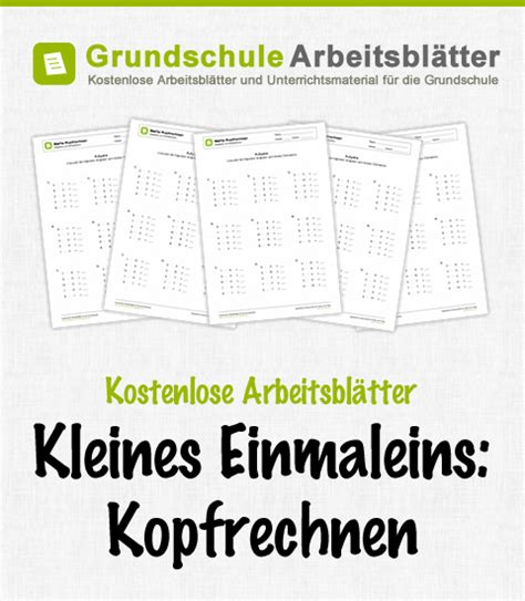1x1 tabellen zum ausdrucken einmaleins üben grundschule neu: Arbeitsblatt: Kleines 1x1: Kopfrechnen - Gemischte Aufgaben 01 | Kopfrechnen, Kostenlose ...