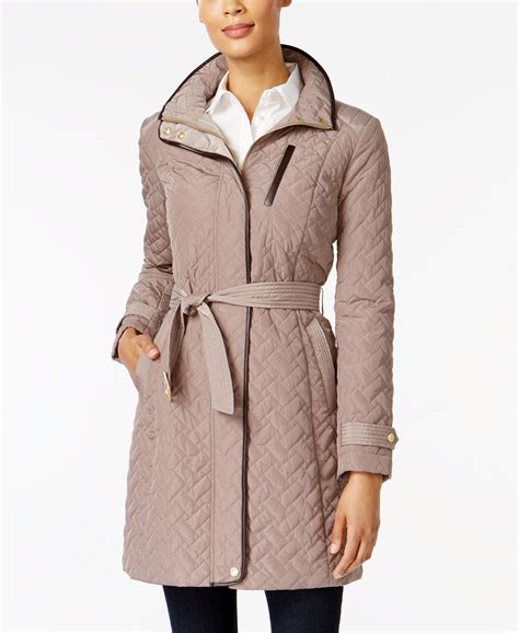 Cole Haan Quilted Belted Coat And Reviews Coats And Jackets Women