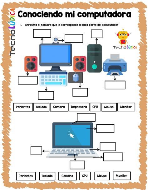 Ejercicio Online De Partes Del Computador Para Primero De Primaria