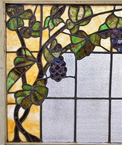 Check spelling or type a new query. American Art Nouveau Stained Glass Window with Grape Leaf ...