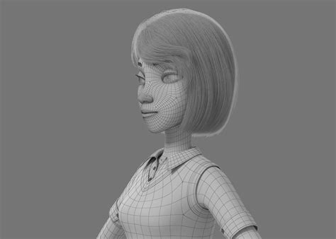 Cartoon Girl Rigged 3d Model Rigged Cgtrader