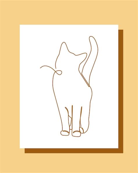 Premium Vector Abstract Cat Continuous Line Drawing
