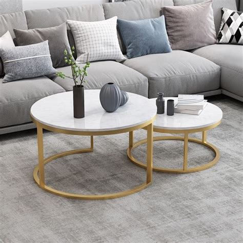 By safavieh $ 225 58. Nordic Style Coffee Table Gold Metal & White Marble Living ...