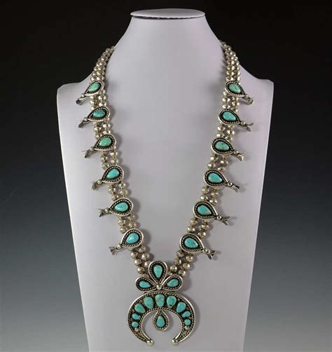 Vintage Silver Turquoise Squash Blossom Necklace Hoel S Sedona