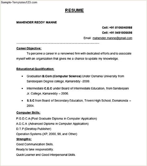 Given below are 5 sample resume formats for freshers in ms word.doc format with two pages, each will give all are readily available in word format so that you can just enter your information  save as  with your hence i request send suitable cv and give contact number for feature correspondence. Fresher Resume format In Word Free Download Fresher Resume ...