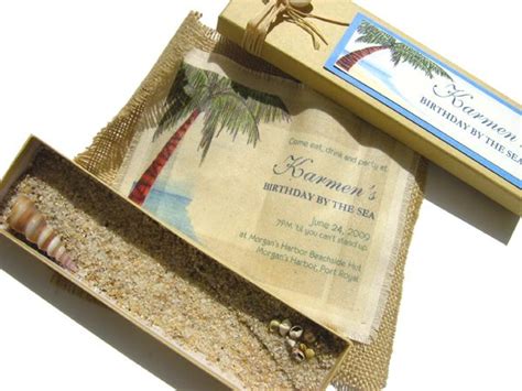 Tropical chic bottle invitations perfect for destination beach and seaside weddings. beach theme wedding invitations | Unique Beach Themed ...