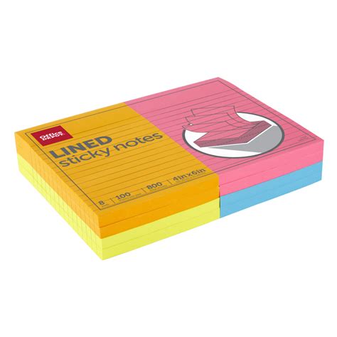 Sticky Notes 4 X 6 Assorted Vivid Colors 100 Sheets Per Pad Pack