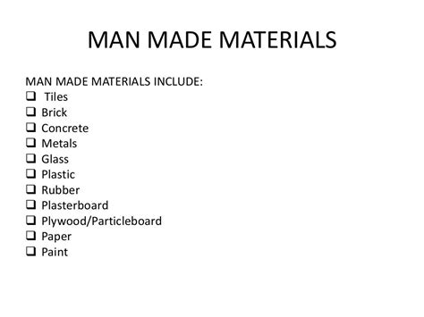Natural And Man Made Materials