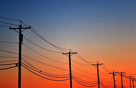 Telephone Poles At Sunset Stock Photo Download Image Now Istock