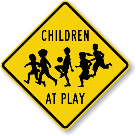 Kids At Play Sign Children Playing With Ball Sign Sku K 0268