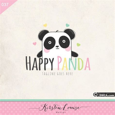 Premade Panda Logo Blog Logo Animal Logo Kawaii Logo Baby Logo