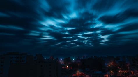 Sky Clouds Night City 4k Wallpaper 4k