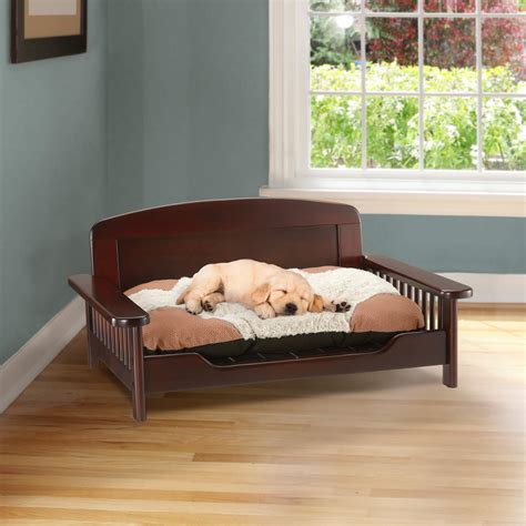 Richell Elegant Wooden Dog Bed Dark Brown Baxterboo