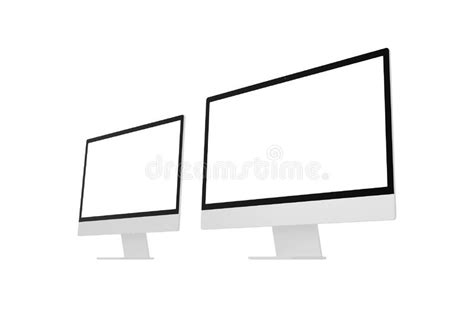 Two Modern Computer Displays With Isolated Screen For App Or Web Page