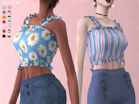 Sleeveless Crop Tops Sims 4