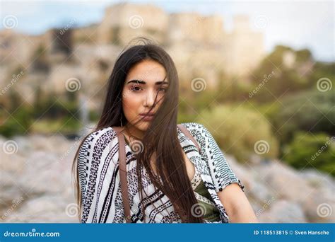 1117 Mediterranean Beauty Woman Posing Stock Photos Free And Royalty