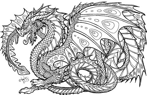 The dragon is a mythical creature. Dragon Coloring Pages For Adults Free - aboi123456