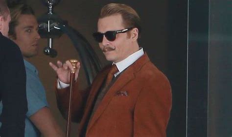 Johnny Depp Sports A Quirky Moustache And A Cane As He Films Mortdecai