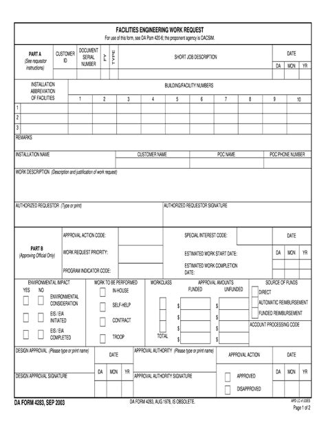 Da Form 4283 Fill Out And Sign Printable Pdf Template Signnow