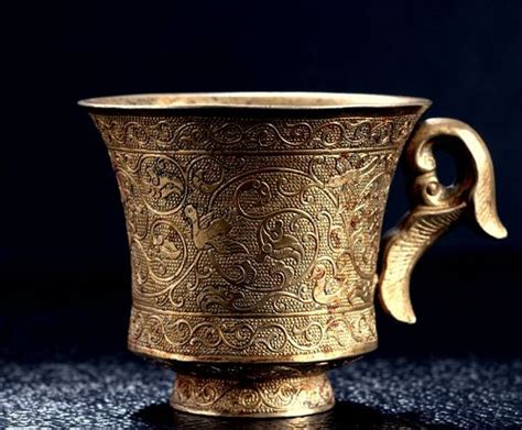 Chinese Gilt Silver Handled Cup Item 1393412