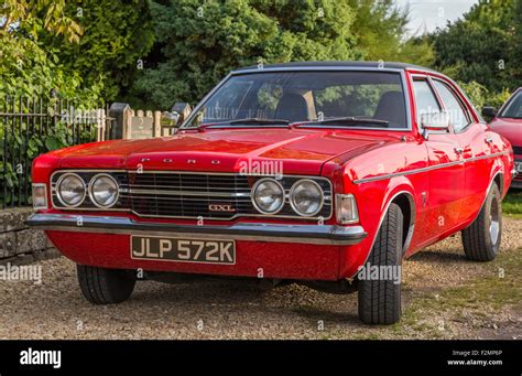 A Red 1972 Ford Cortina Mk3 Gxl Four Door Stock Photo 87737630 Alamy