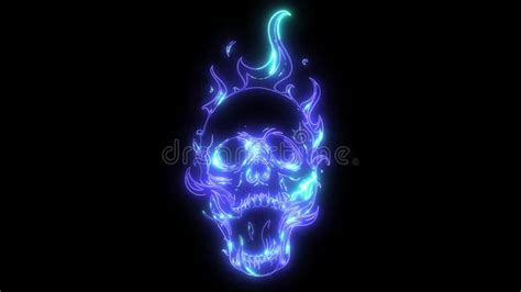 Skull On Fire With Flames Laser Animation Stock Video Video Of