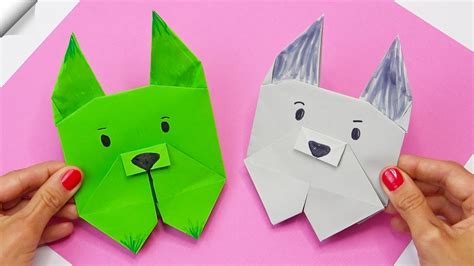 Origami Dog Easy Origami Dog Face Diy Paper Crafts Toy Youtube