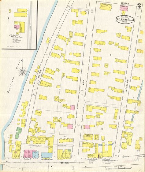 Shelburne Falls Ma Fire Insurance 1895 Sheet 2 Old Town Map Reprint