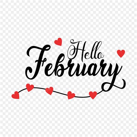Hello February Vector Design Images Hello February Hand Drawn Text
