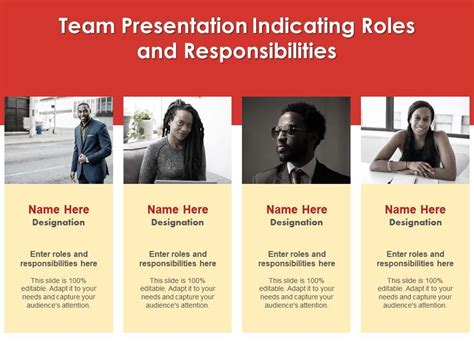 Team Presentation Indicating Roles And Responsibilities Infographic