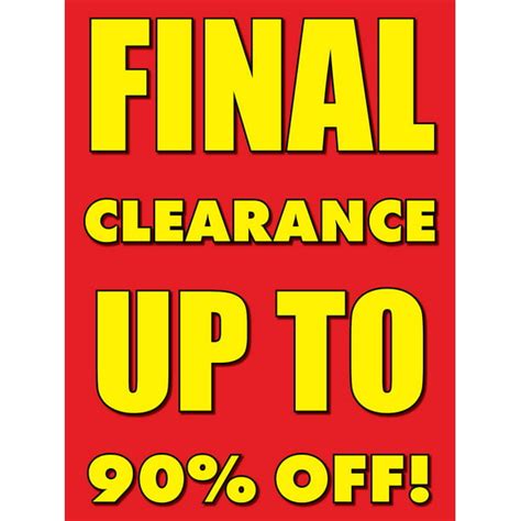 Final Clearance Retail Display Sign 18w X 24h