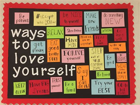 Ways To Love Yourself Inspirational Bulletin Boards Valentines Day