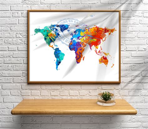 Abstract World Map Painting Paint By Number World Map Etsy Australia