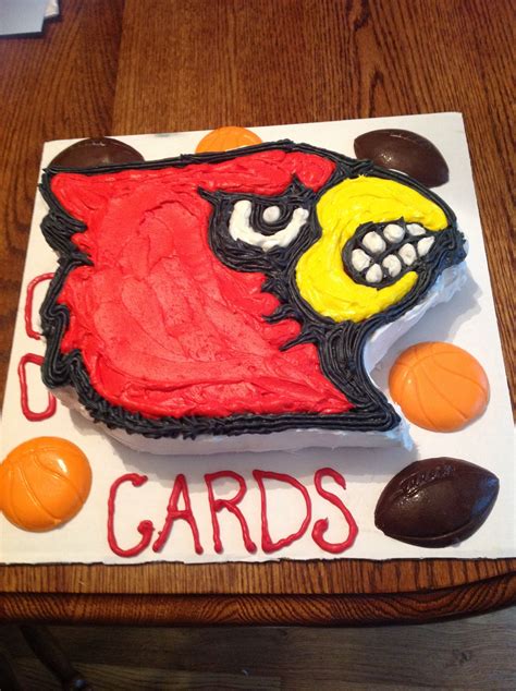 A Louisville Cardinals Cake I Made For My Sons 22nd Birthday Order Cake Cake Pop Cupcakes