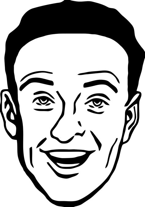 Drawing Of Mans Smiling Face Clip Art Library