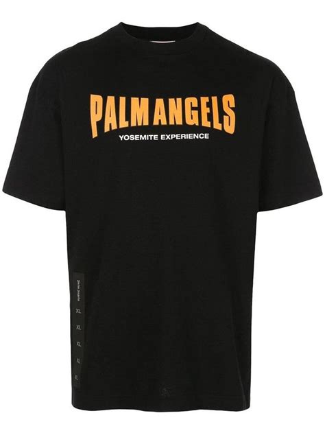Palm Angels Logo Print T In Black ModeSens