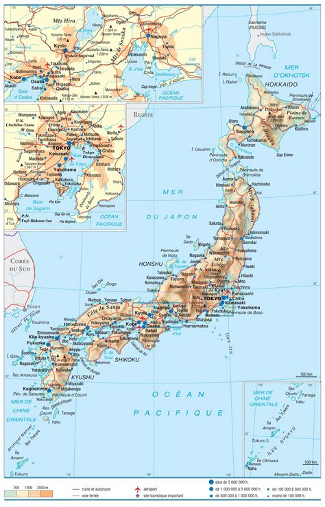 Carte du Japon avec les villes et régions page 2