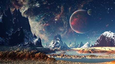 Pexels beautiful free photos contributed by our. Mountains Stars Space Planets Digital Art Artwork 4k, HD Artist, 4k Wallpapers, Images ...