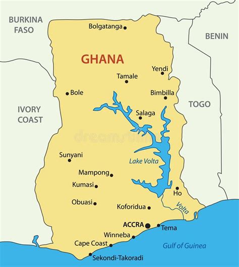 Γκάνα διανυσματικός χάρτης της χώρας Διανυσματική απεικόνιση